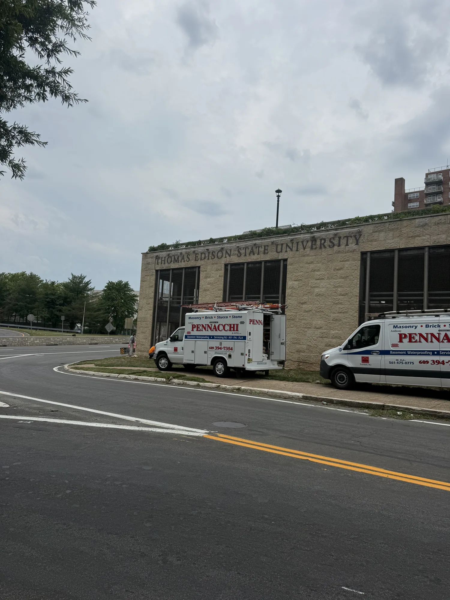A. Pennacchi & Sons crew at Thomas Edison State University masonry restoration project in Trenton, New Jersey
